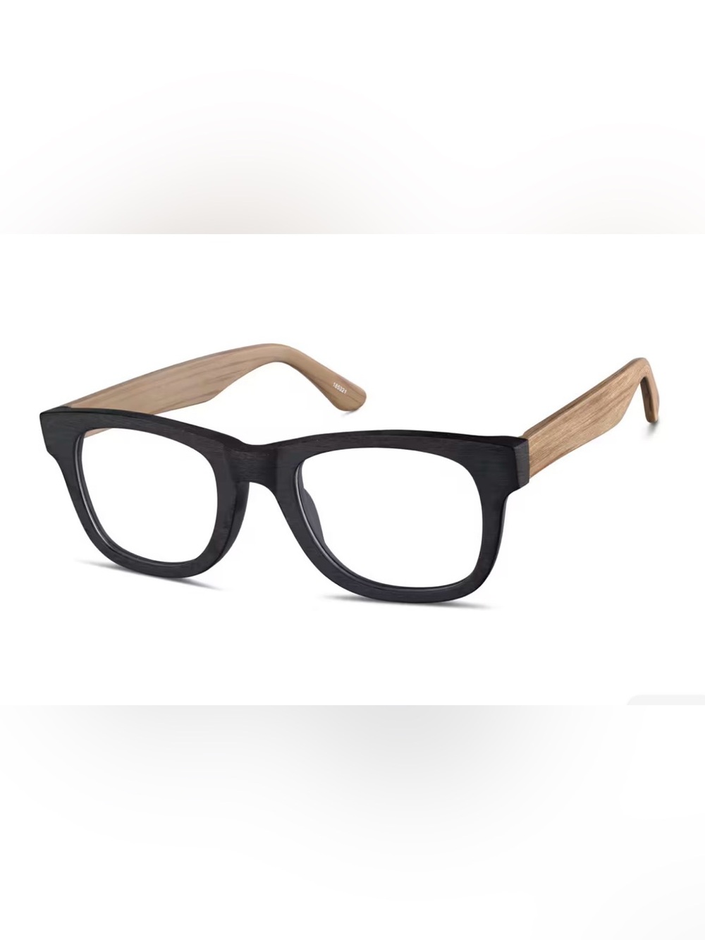 Zenni Optical Faux Wood Grain Matte Black Square Eyeglasses - Size Large GUC